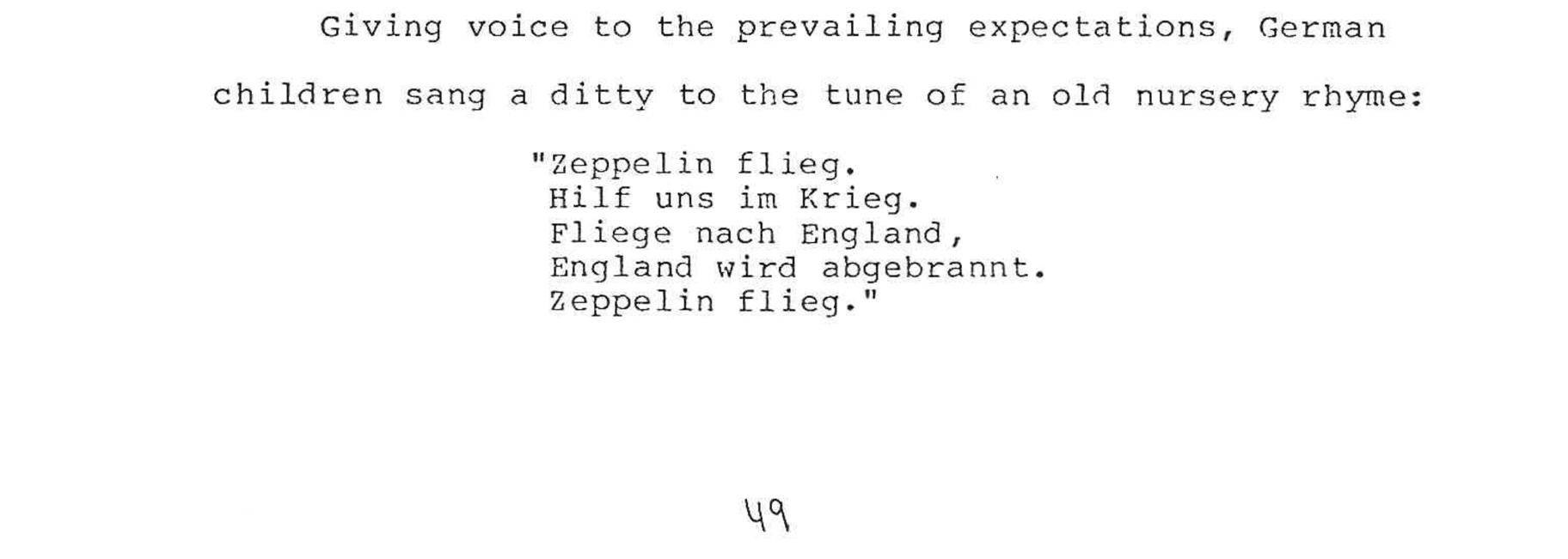 The German childrens rhyme  centred and single-spaced, so it keeps its line breaks instead of being reflowed into a para